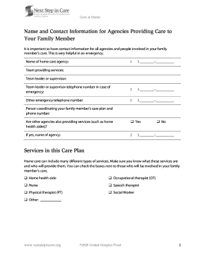 Family Caregiver Planner for Home Care
