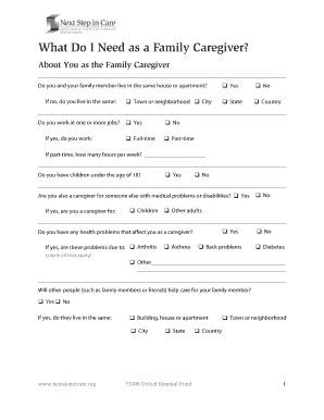 Family Caregiver Worry Checklist