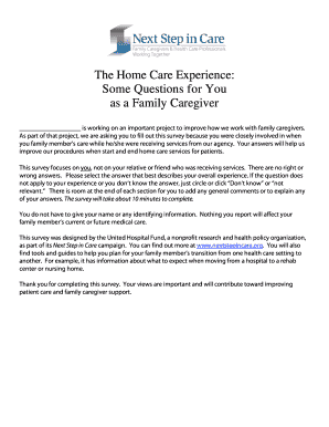 Family Caregiver Survey