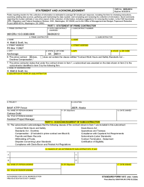 Statement and Acknowledgment Form 1413