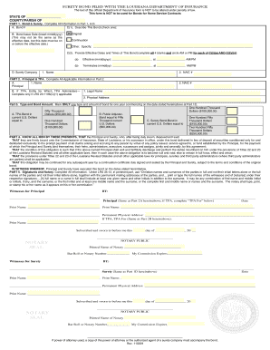 Louisiana Surety Bond Form