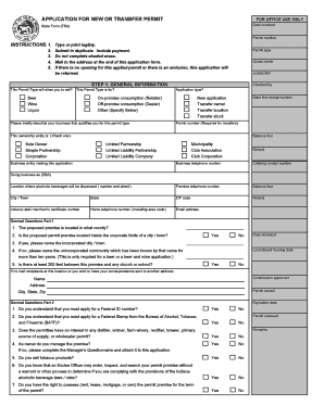 Indiana Alcohol Beverage Permit Application