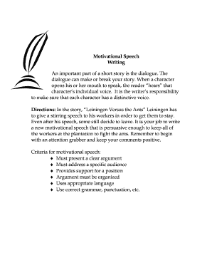 Fillable Online Motivational Speech Fax Email Print - pdfFiller