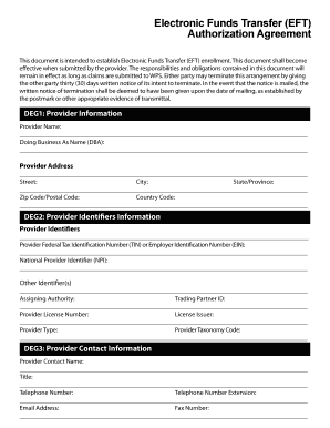 Electronic Funds Transfer Authorization Agreement