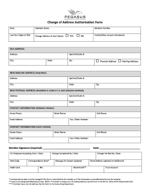 Change of Address Authorization Form