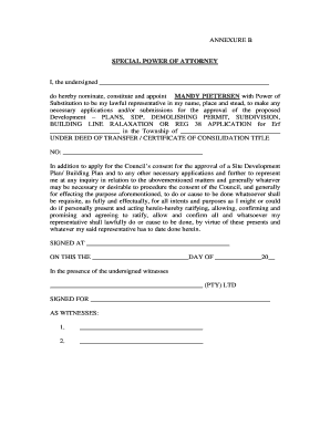 Special Power of Attorney for Development Approval