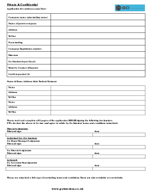 Go Interiors Credit Account Application