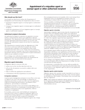Form 956 Appointment of Migration Agent