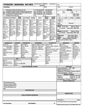 Psychiatric Behavioral Visit Note