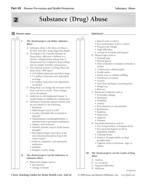 Substance Abuse Patient Assessment Form