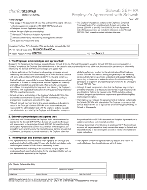 Schwab SEP-IRA Employer Agreement