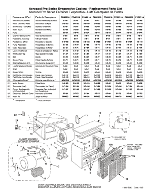Aerocool Pro Series Evaporative Cooler Replacement Parts List