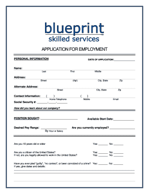 Employment Application Form