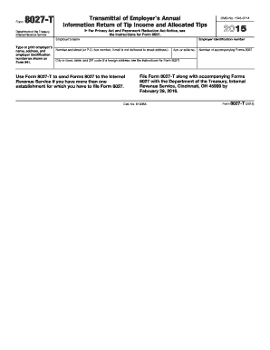 Form 8027-T Transmittal