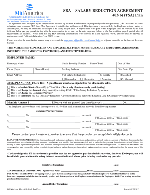 403(b) Salary Reduction Agreement
