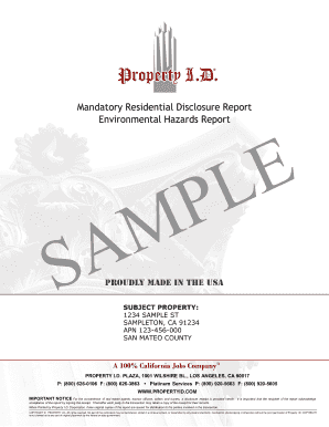 California Natural Hazard Disclosure Statement