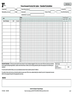 force account invoice log