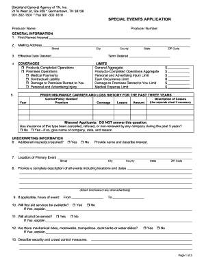 Special Events Application
