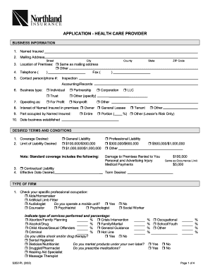 Health Care Provider Application Form