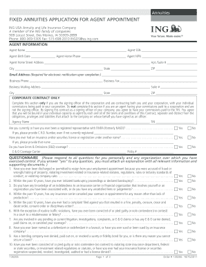 Fixed Annuities Agent Appointment Application