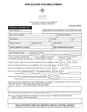 Employment Application Form