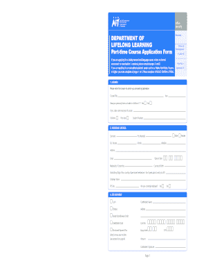 Athlone Institute of Technology Part-Time Course Application Form