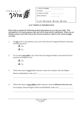 Medical Information Update Form