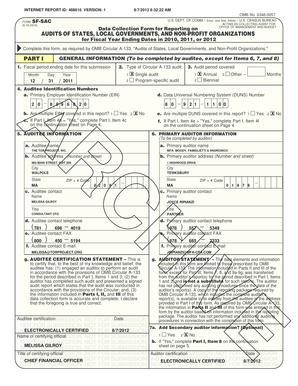 Form SF-SAC for OMB Circular A-133 Audits