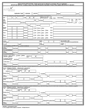 Multi-State Credit Application