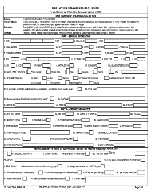Cadet Application and Enrollment Record