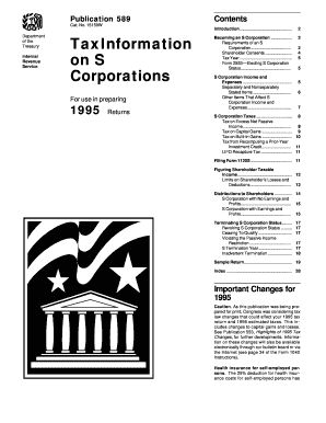 IRS Form 2553 Election by a Small Business Corporation