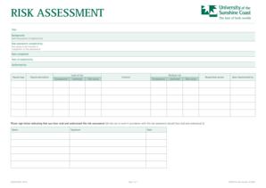 Risk analysis template - Risk Assessment - Template PDF 101KB - usc edu