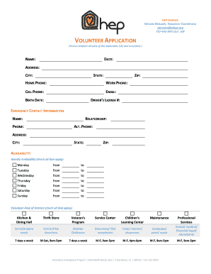 Volunteer Application Form