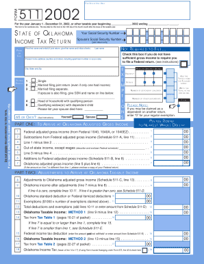 Oklahoma Income Tax Return Form 511