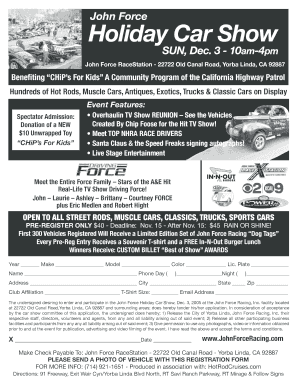 06 Holiday Car Show Flyer - John Force Racing