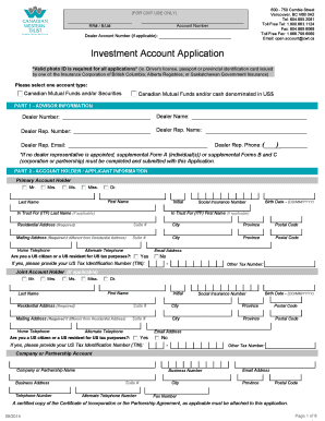 Investment Account Application