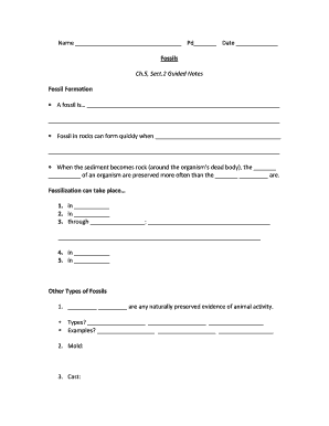 Fossil Formation Guided Notes