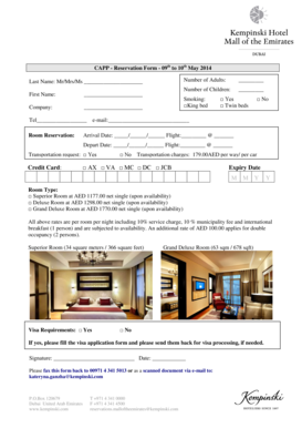 Hotel Room Reservation Form