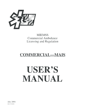 Commercial Ambulance Licensing Form