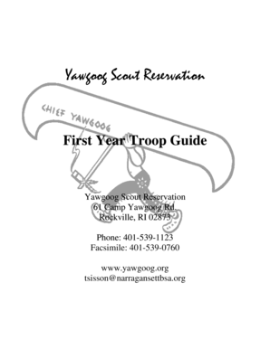Yawgoog Scout Reservation First Year Troop Guide