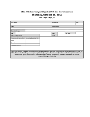 OMHA Medicare Open Door Teleconference Registration