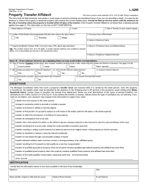 Michigan Property Transfer Affidavit