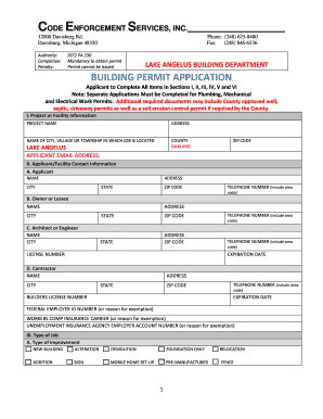 Michigan Building Permit Application