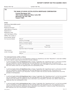 Quebec Notary's Report on Title