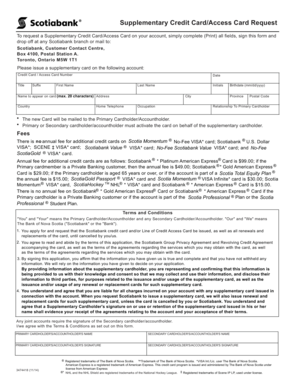 Supplementary Credit Card Request Form
