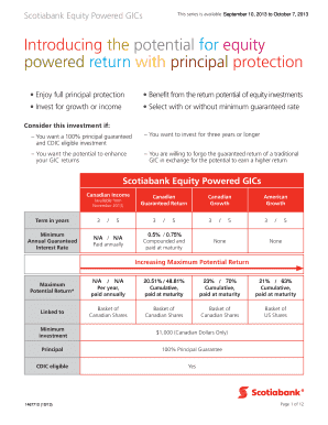 Scotiabank Equity Powered GIC Agreement
