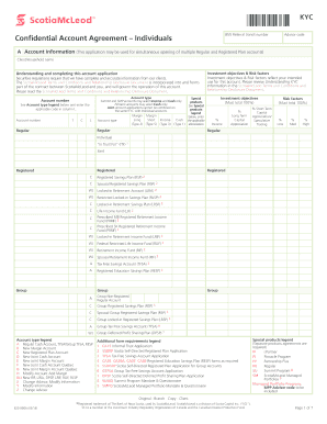 Confidential Account Agreement - Individuals