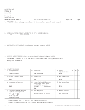 British Columbia Retail Collateral Mortgage Form B