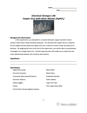 Chemical Changes Lab Report