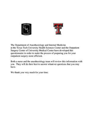 Adult Preoperative Evaluation Form